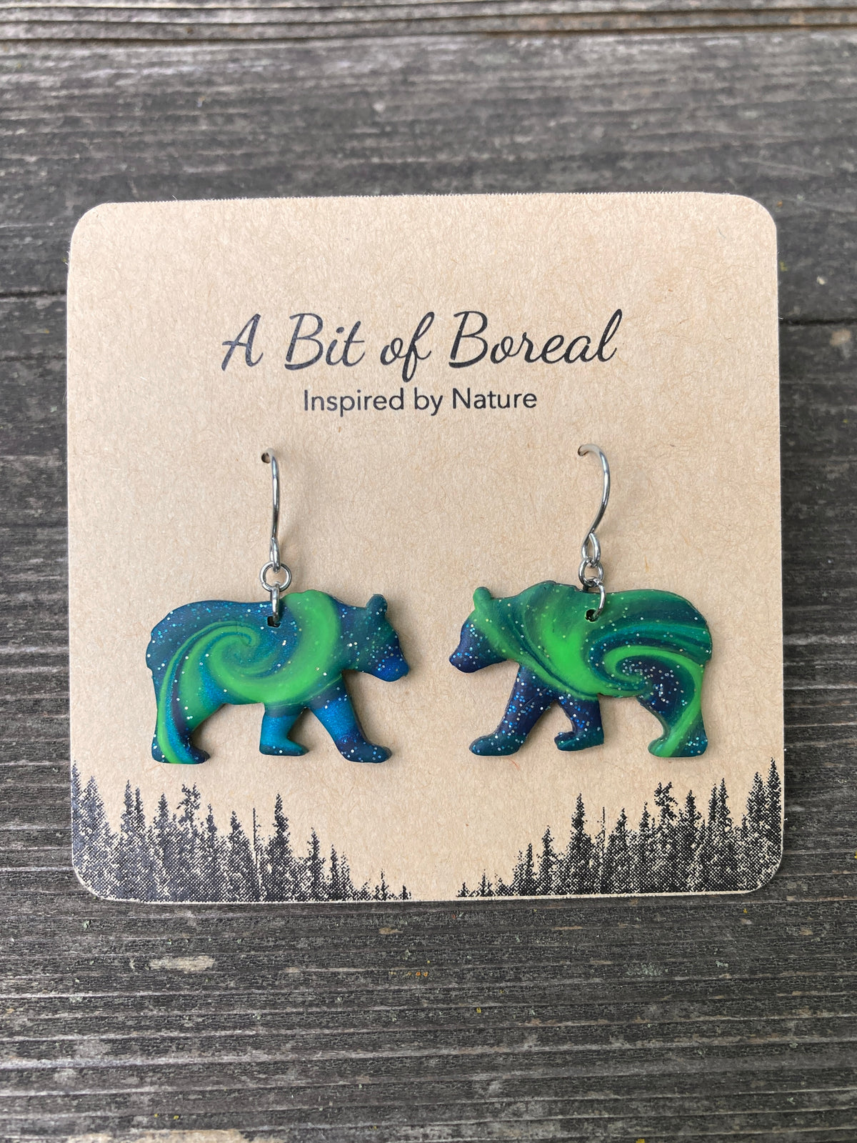 Northern Lights Bear Earrings