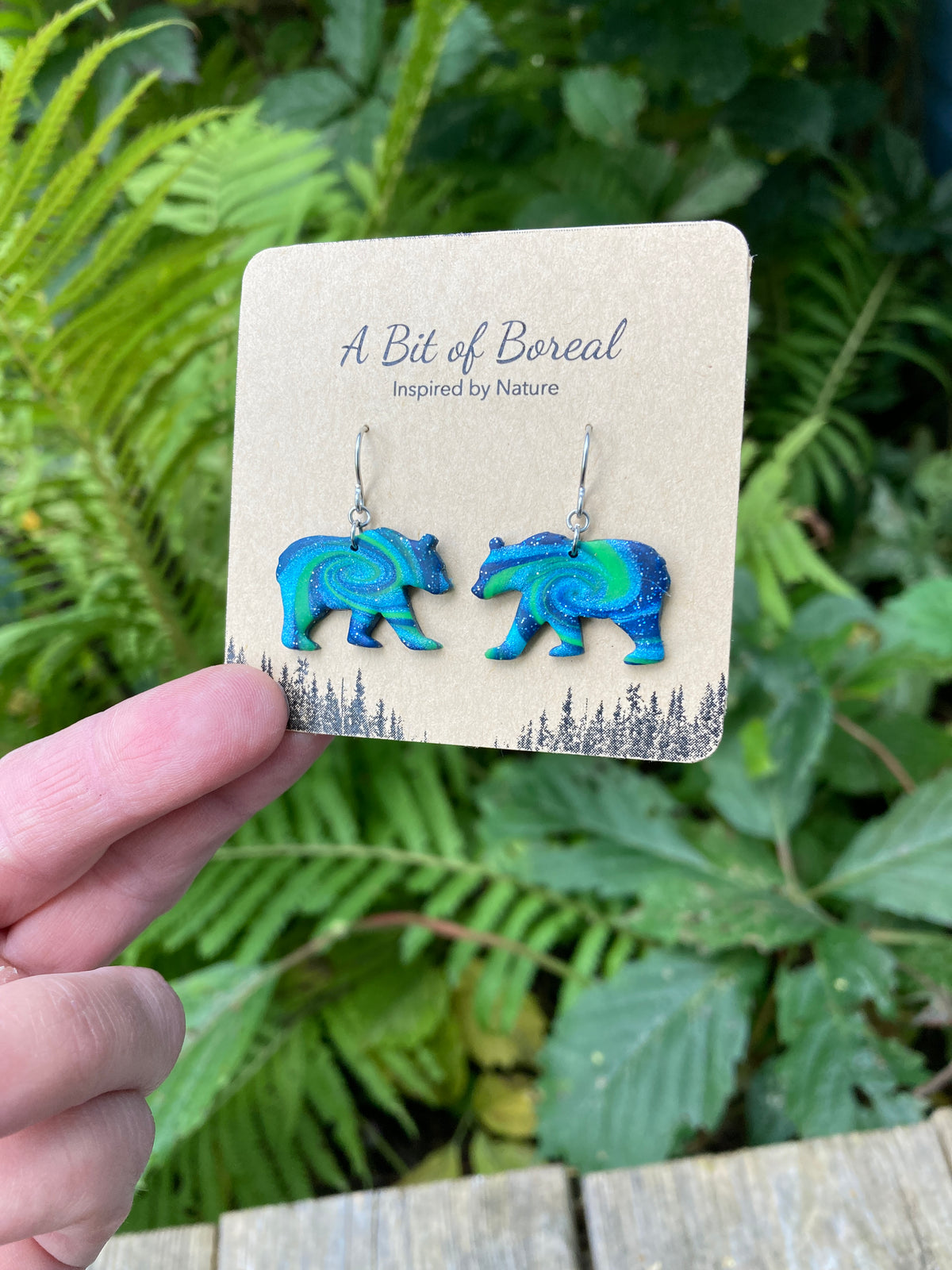 Northern Lights Bear Earrings