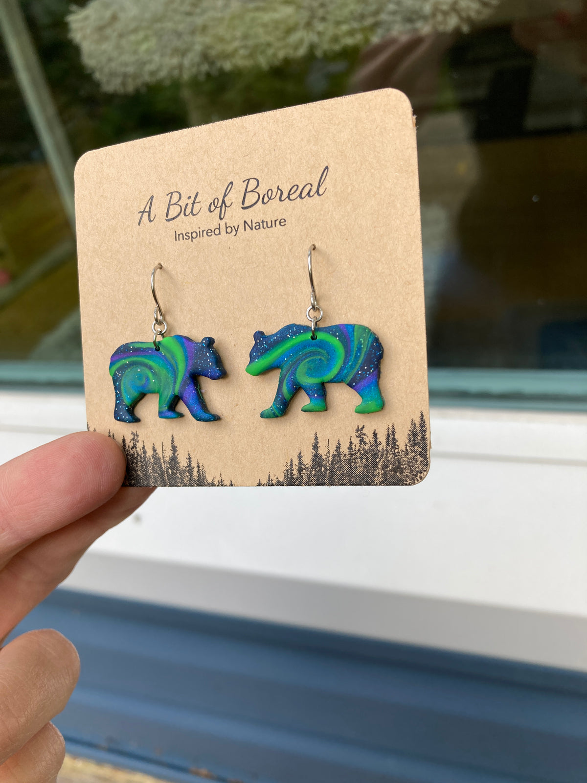 Northern Lights Bear Earrings