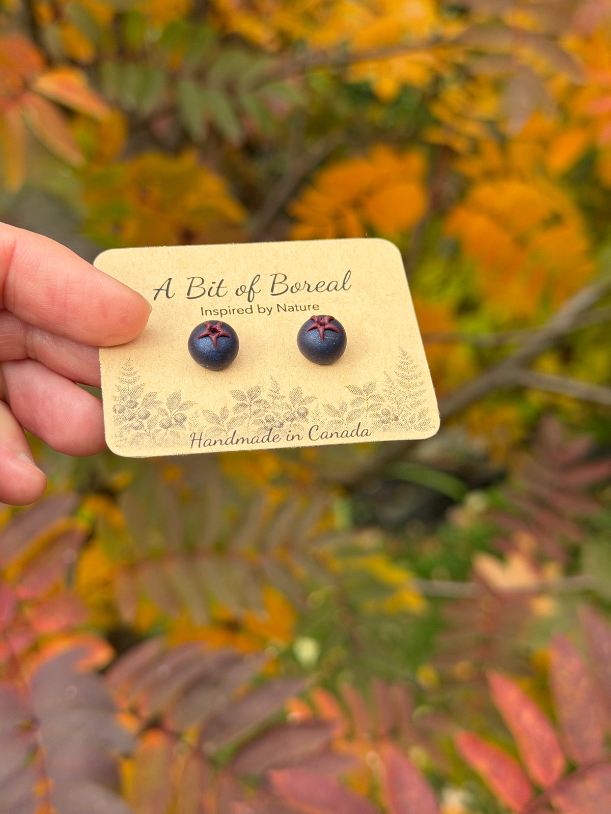 Saskatoon berry stud earrings