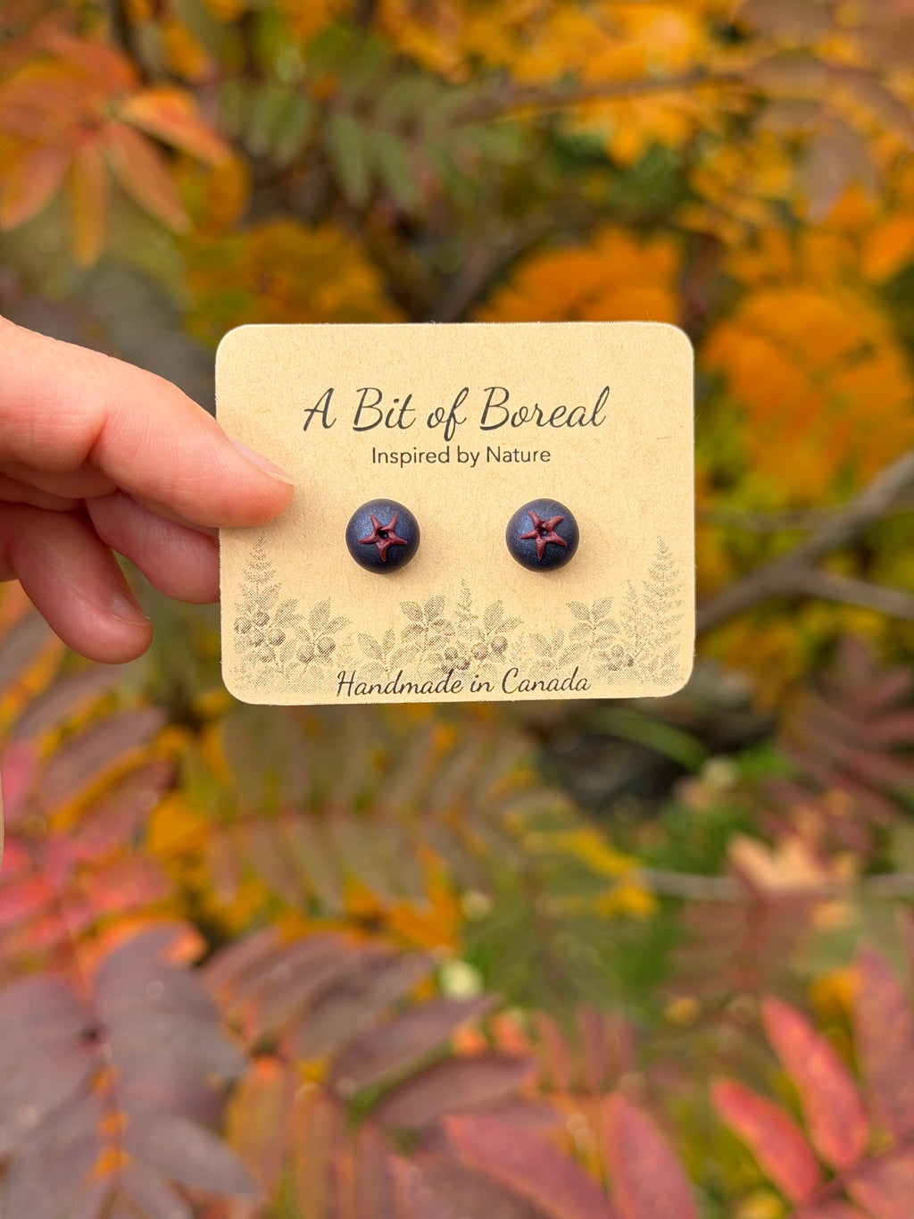Saskatoon berry stud earrings