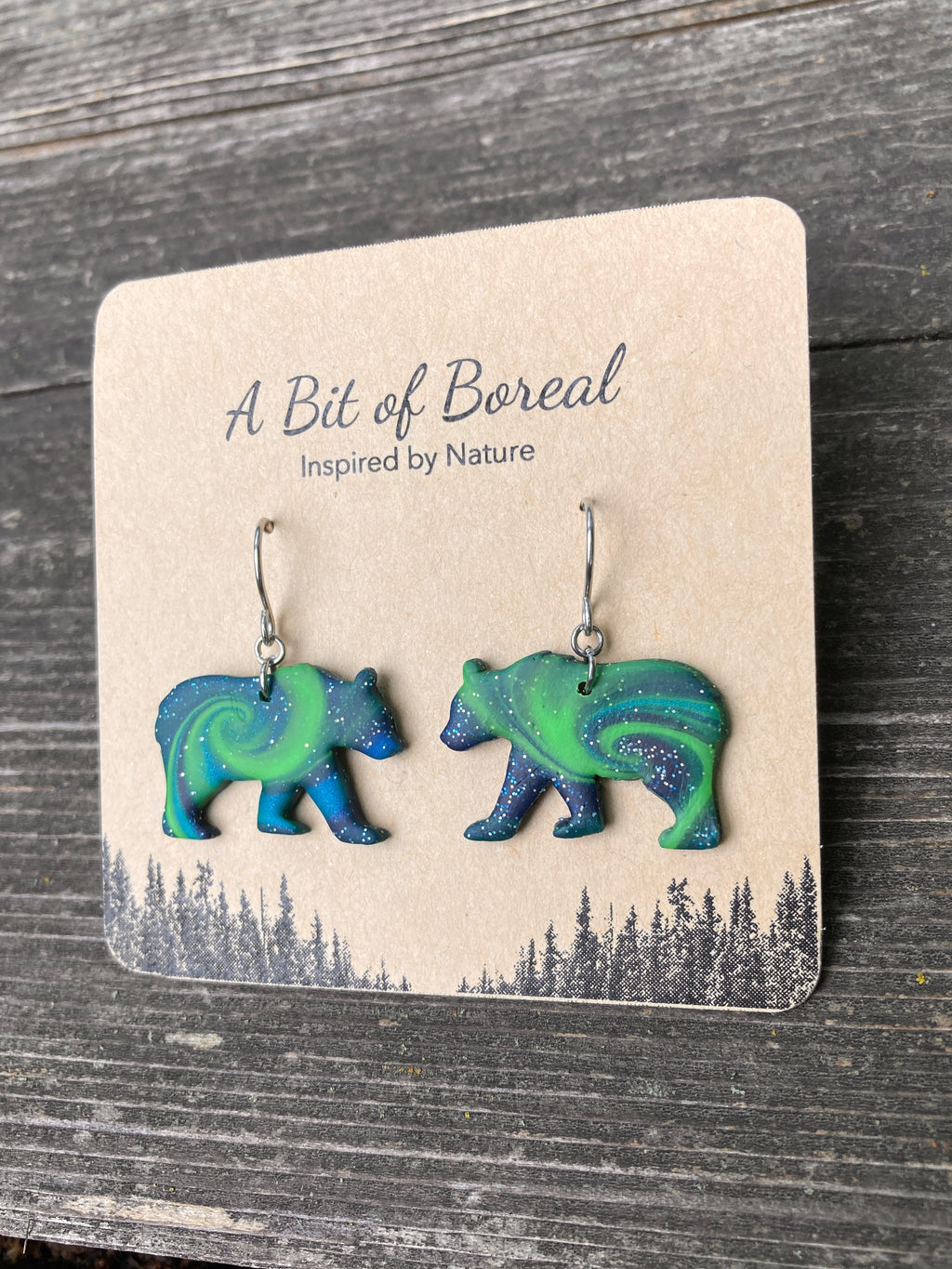 Northern Lights Bear Earrings