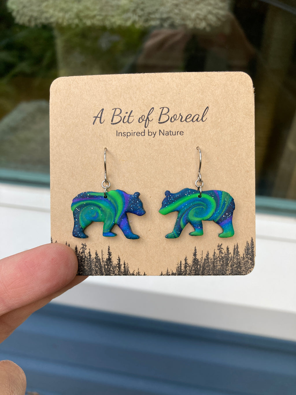 Northern Lights Bear Earrings