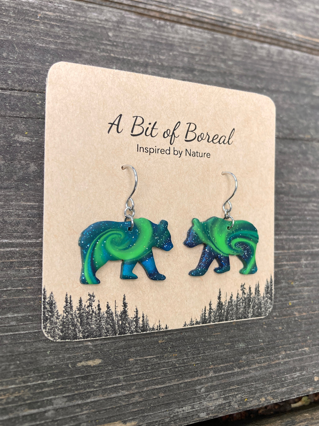 Northern Lights Bear Earrings