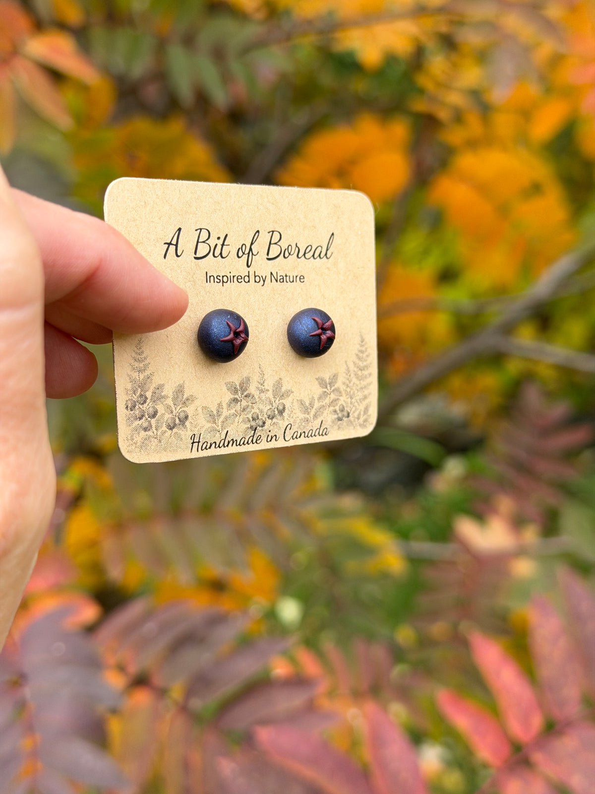 Saskatoon berry stud earrings