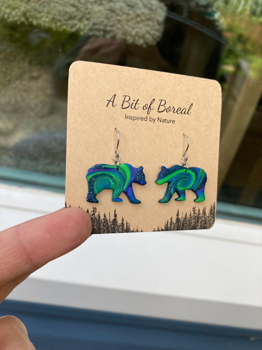 Northern Lights Bear Earrings