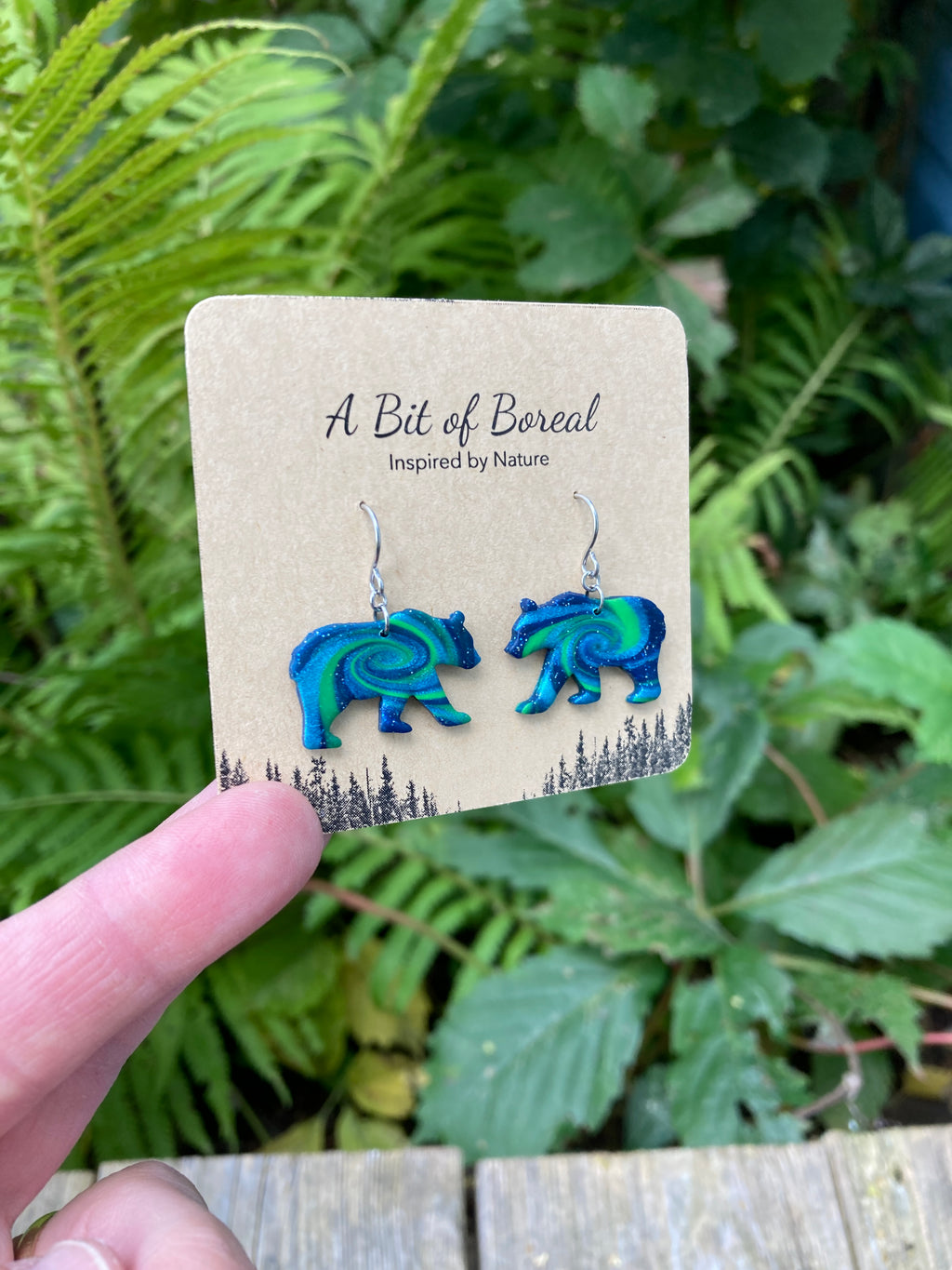 Northern Lights Bear Earrings