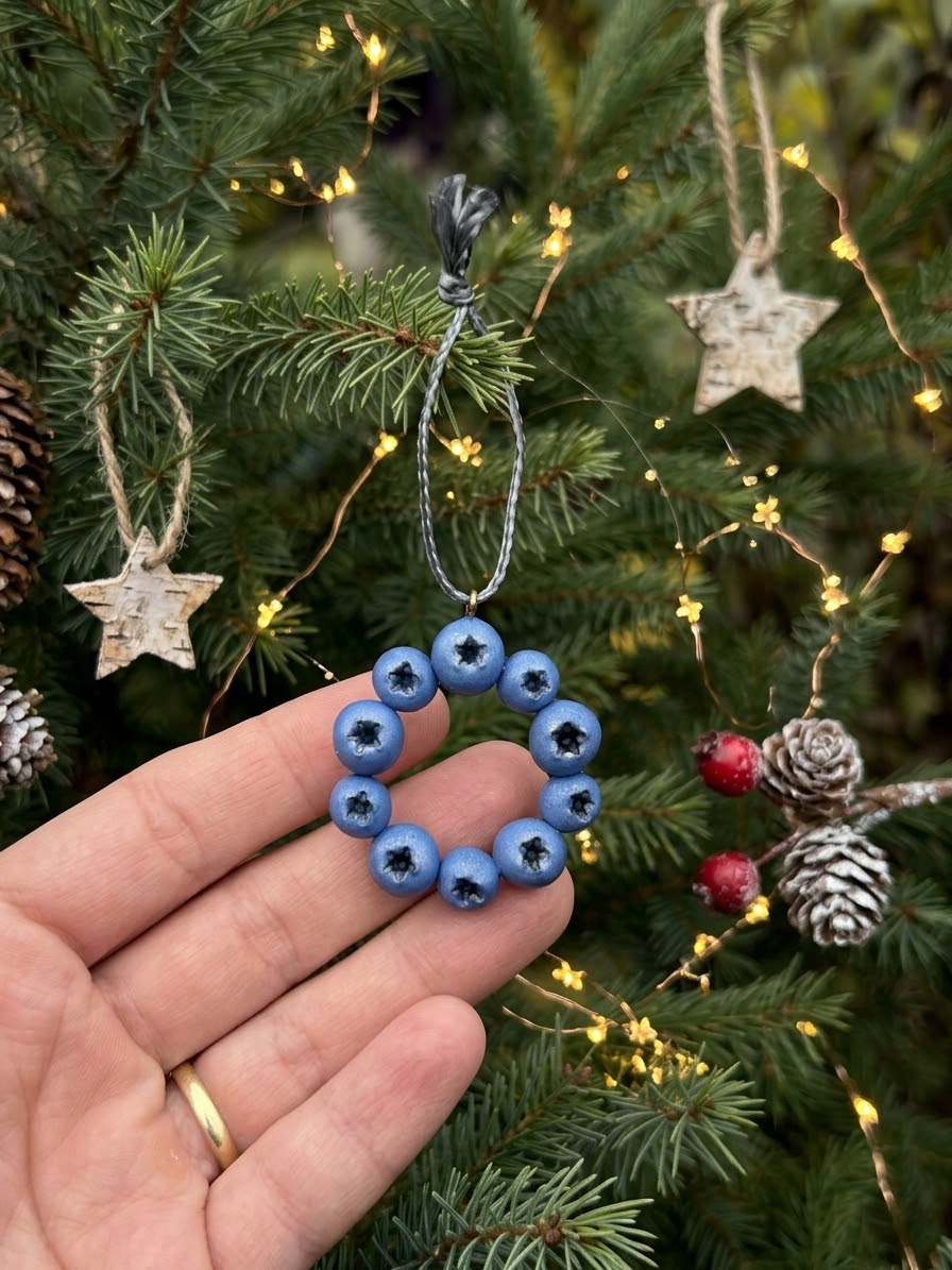 Blueberry Wreath Ornament