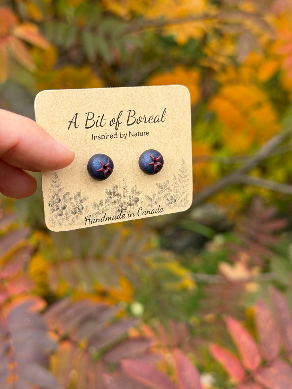 Saskatoon berry stud earrings