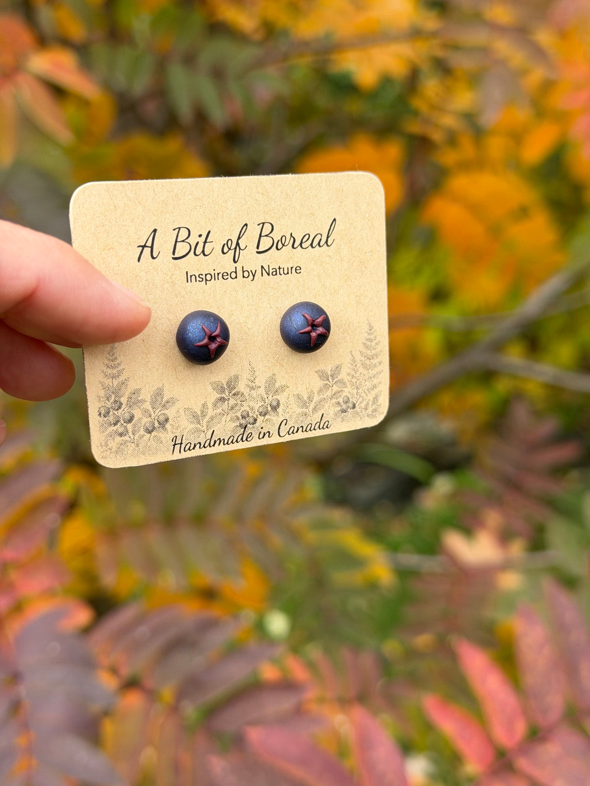 Saskatoon berry stud earrings