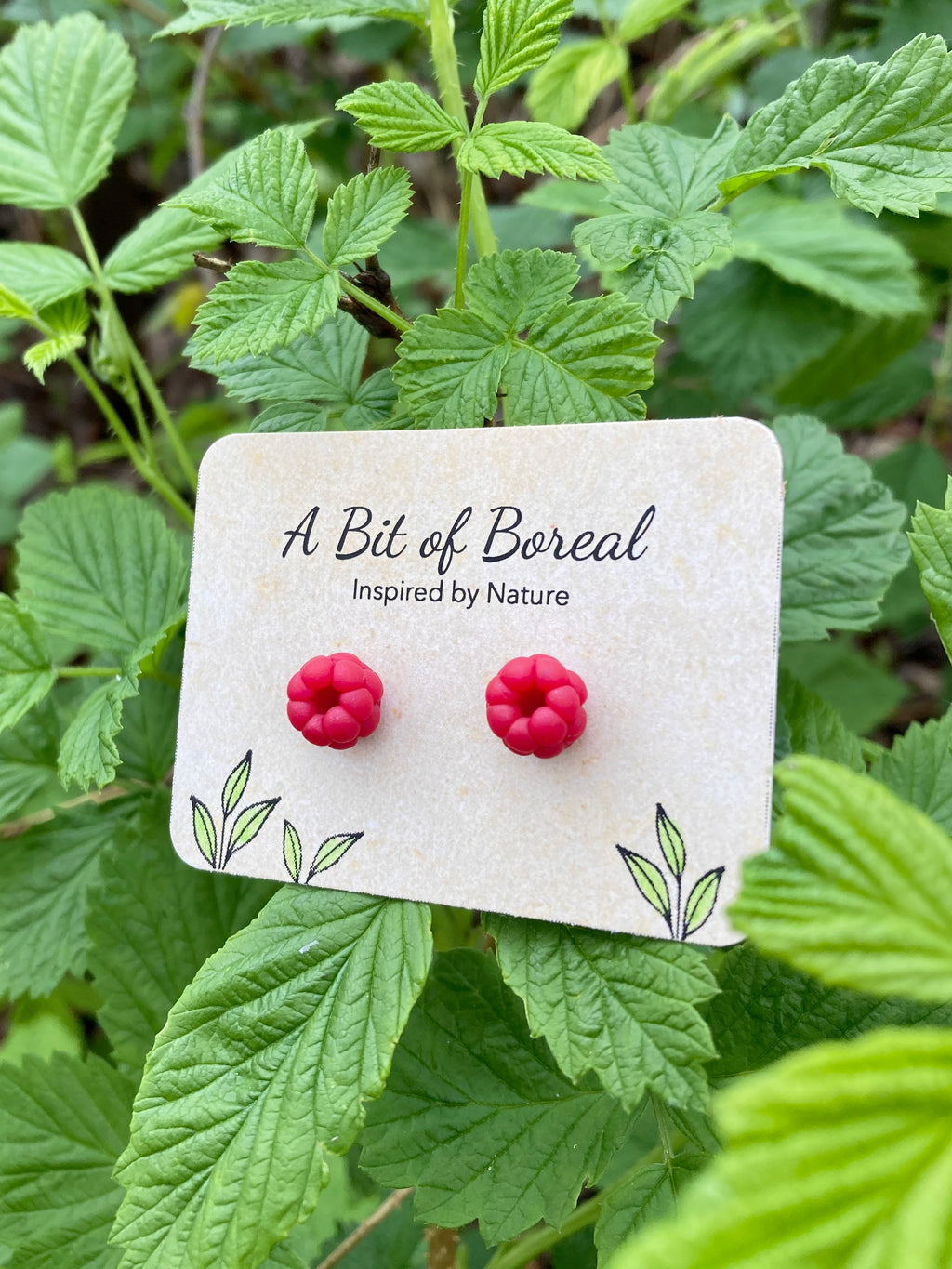 Raspberry Stud Earrings | Dainty Realistic Fruit Earrings