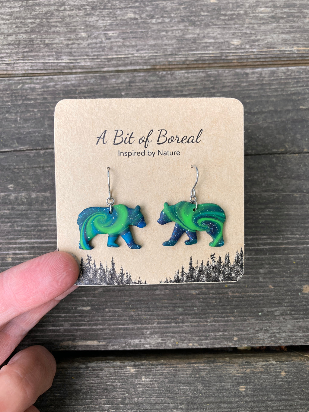 Northern Lights Bear Earrings
