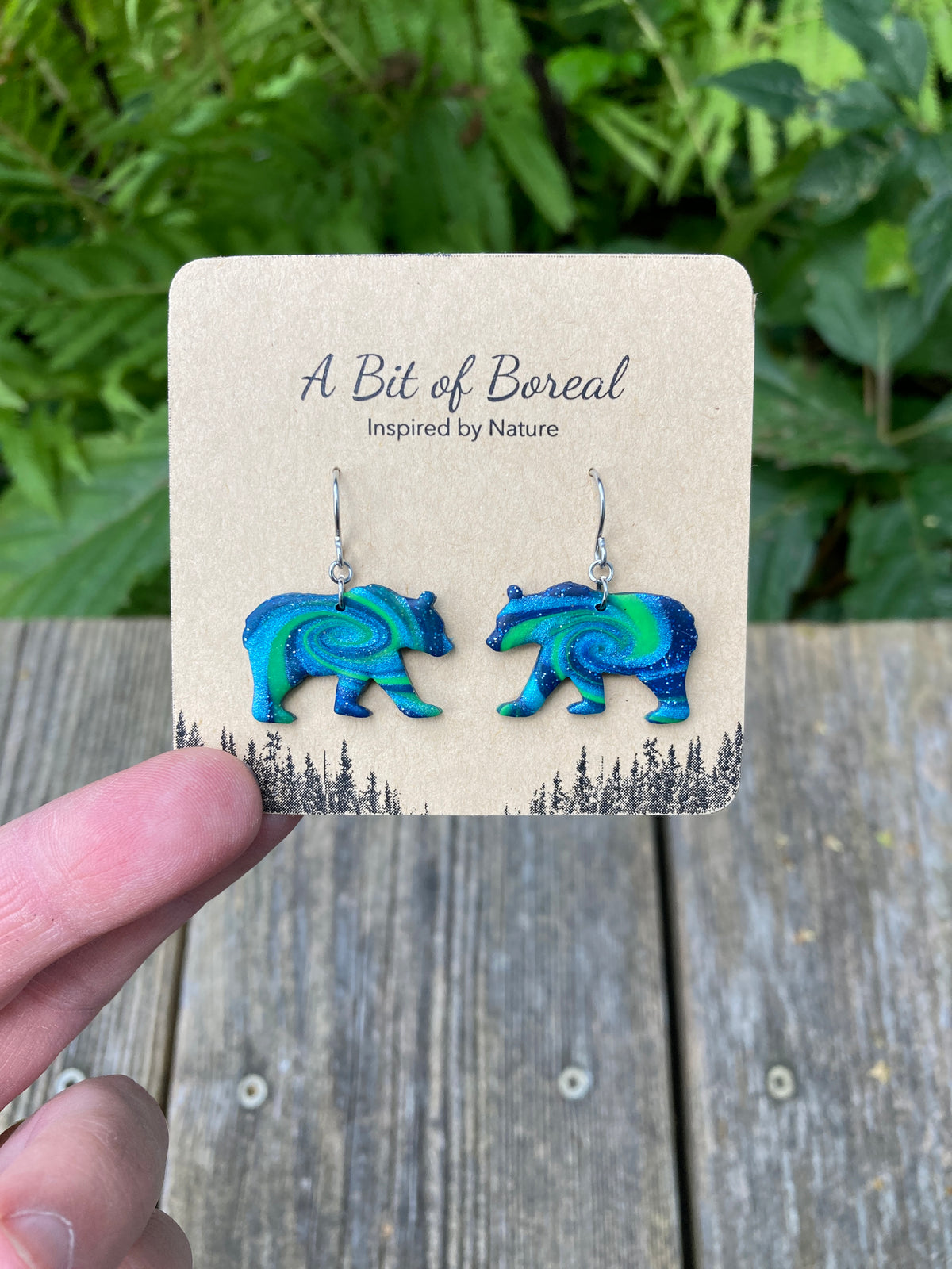 Northern Lights Bear Earrings