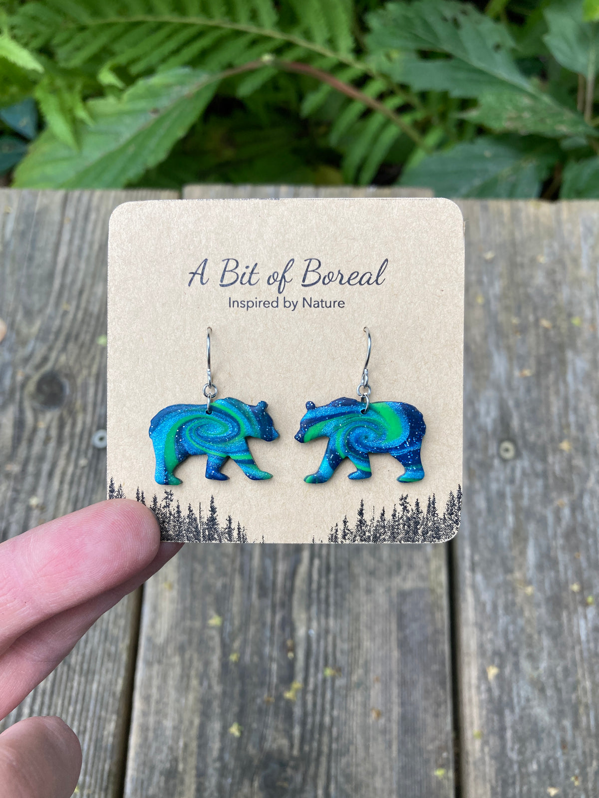 Northern Lights Bear Earrings