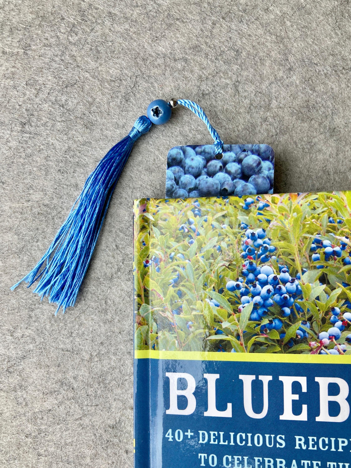 Blueberry Bookmarks with Tassels and Handmade Blueberry Bead Charms