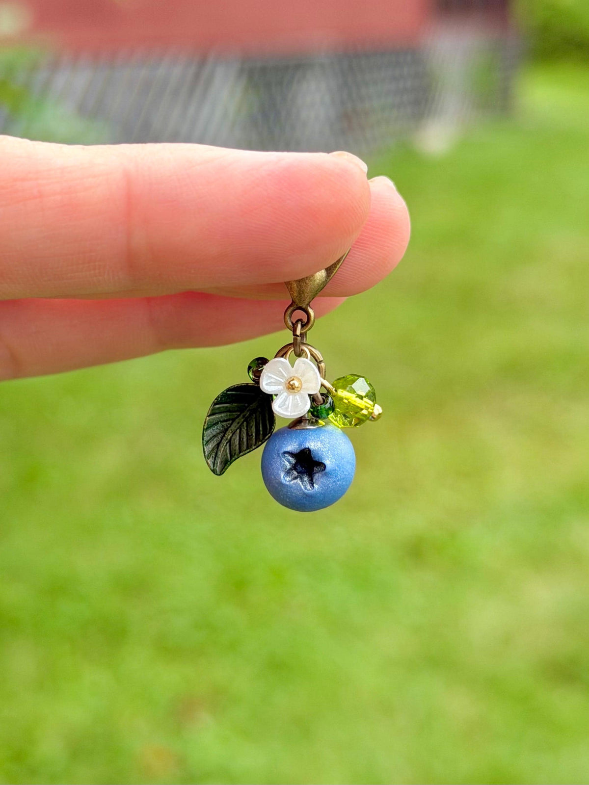 Blueberry charm for bag, purse or backpack