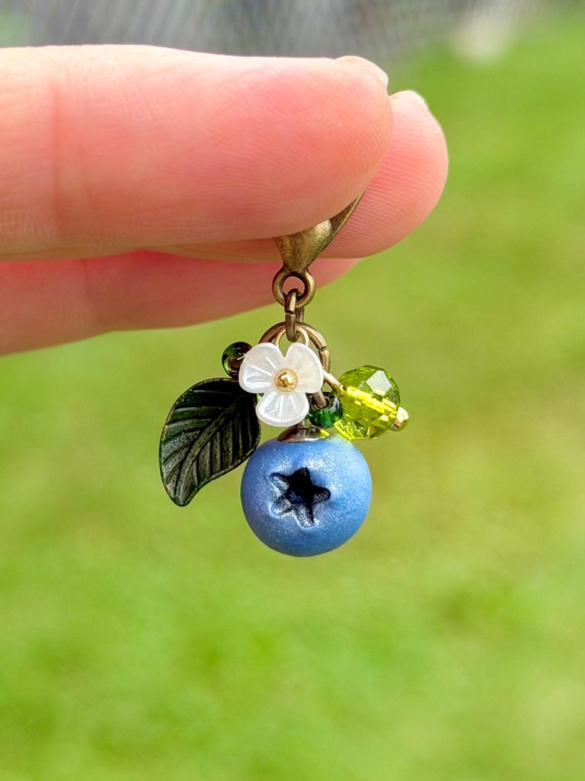 Blueberry charm for bag, purse or backpack