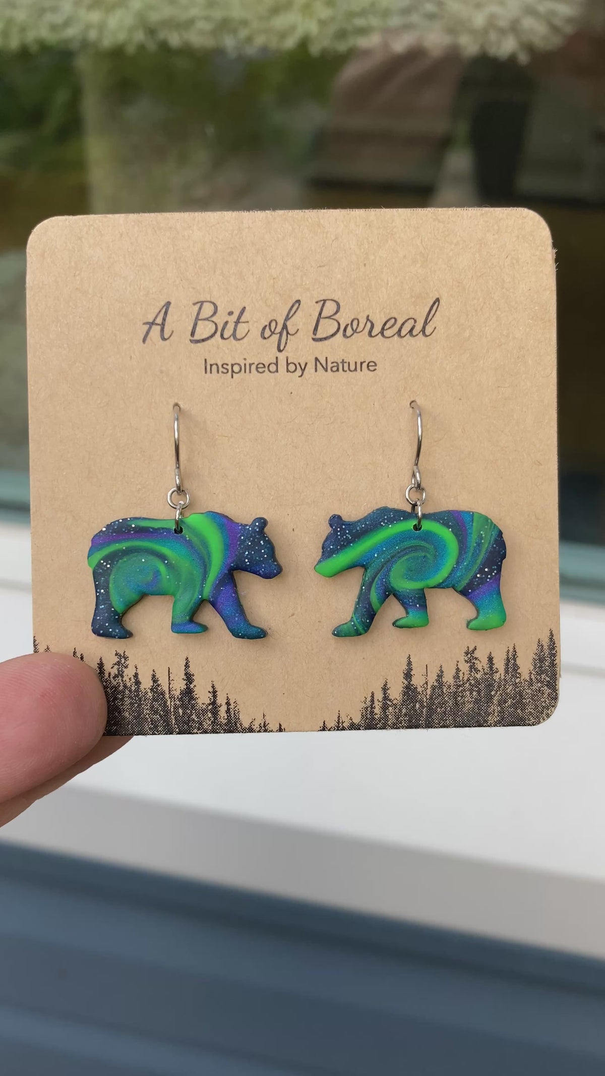 Northern Lights Bear Earrings