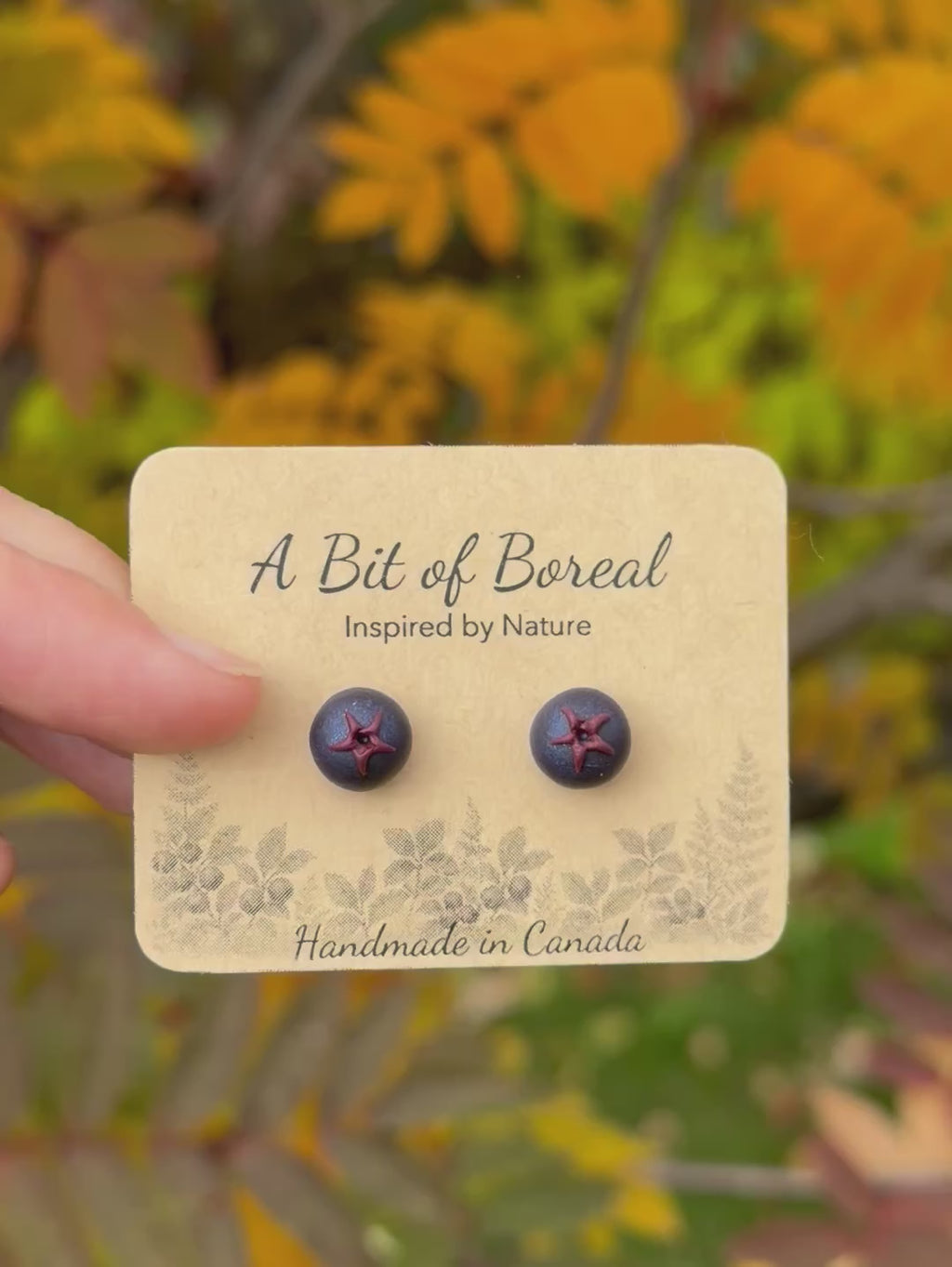 Saskatoon berry stud earrings